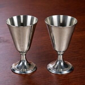 Kirk Stieff Pewter P105 Goblets Set of 2 Vintage Pewter Cups